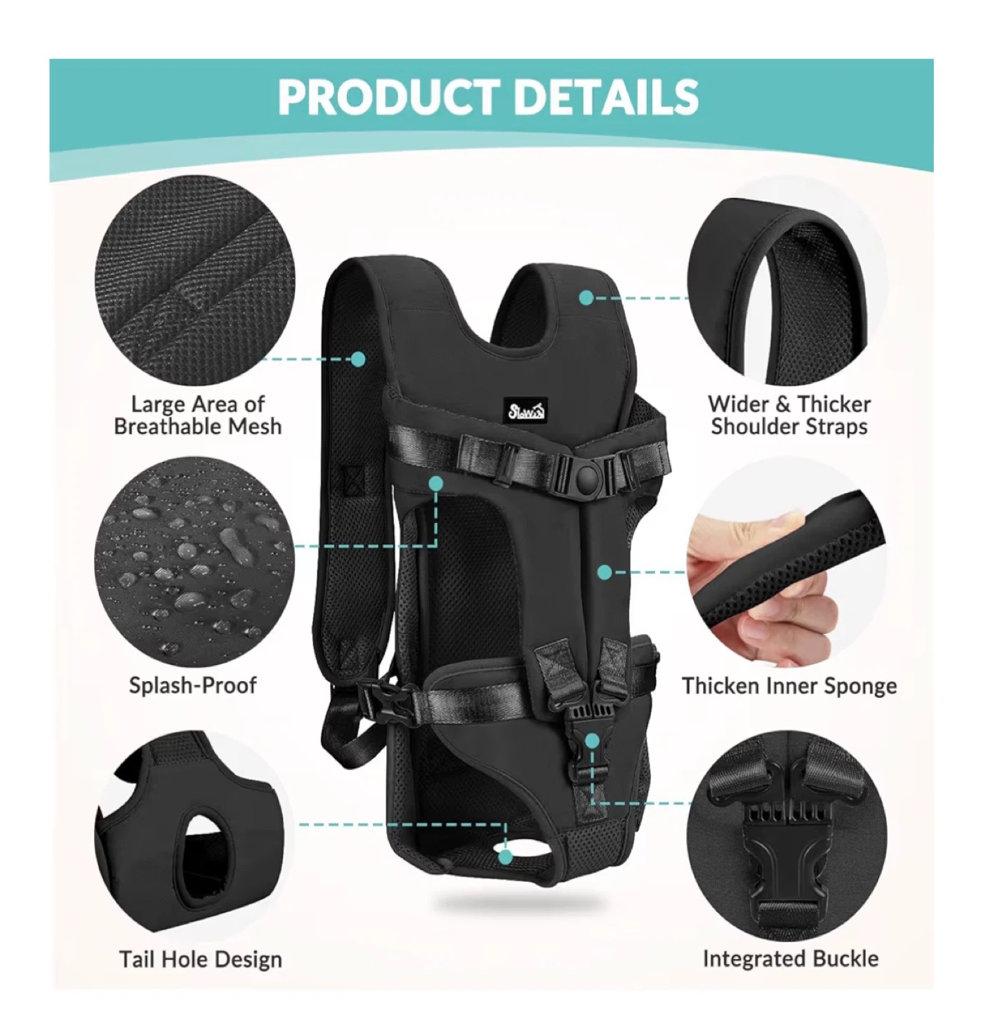 Black Pet Carrier Backpack - photo 4