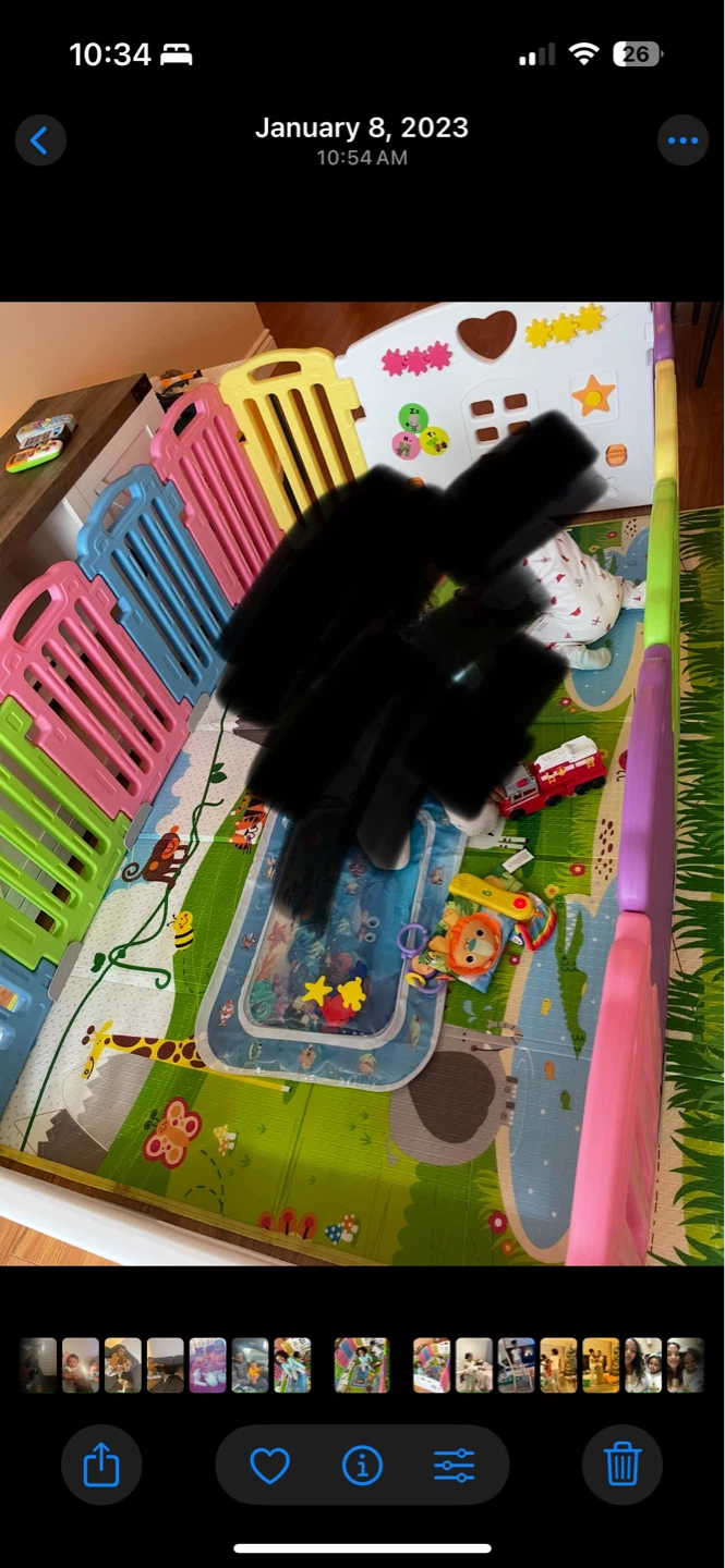 Multi-Colour Baby Playpen with Mat