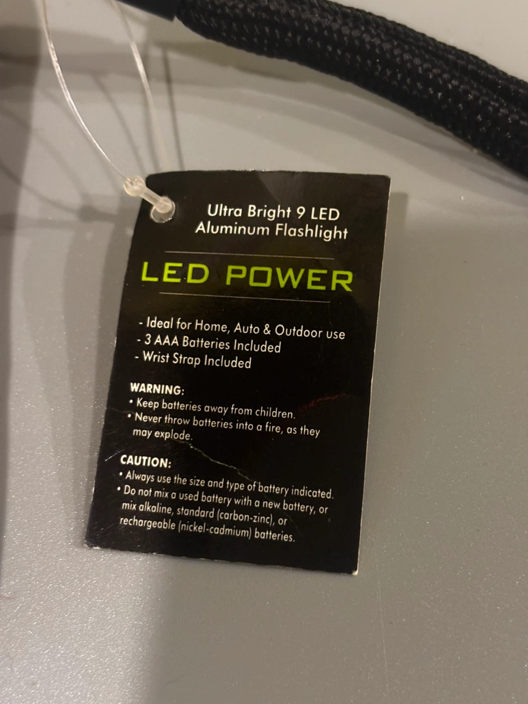 Ultra Bright 9 LED Aluminum Flashlight with Wrist Strap - photo 2