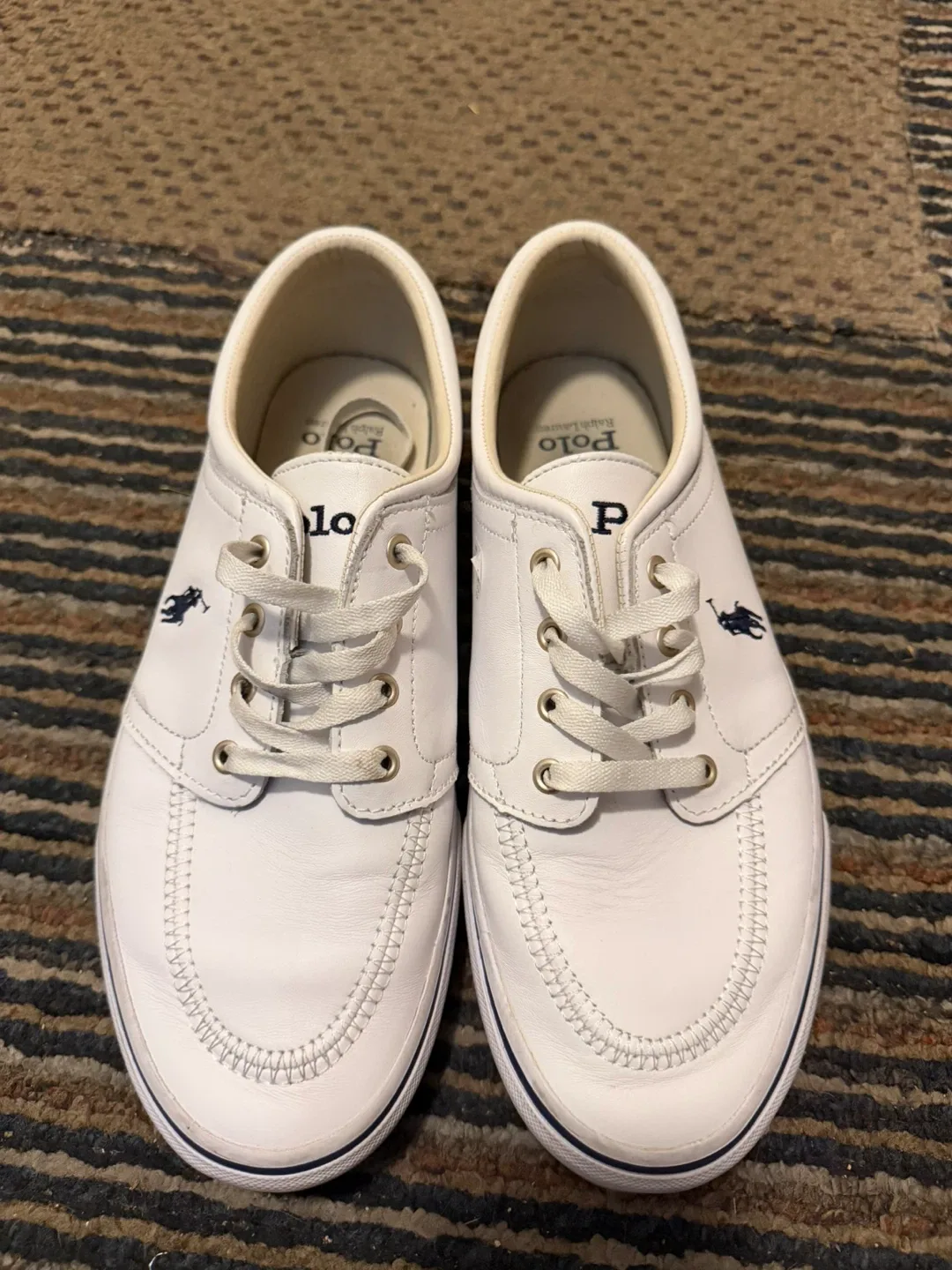 Polo Ralph Lauren White Leather Sneakers