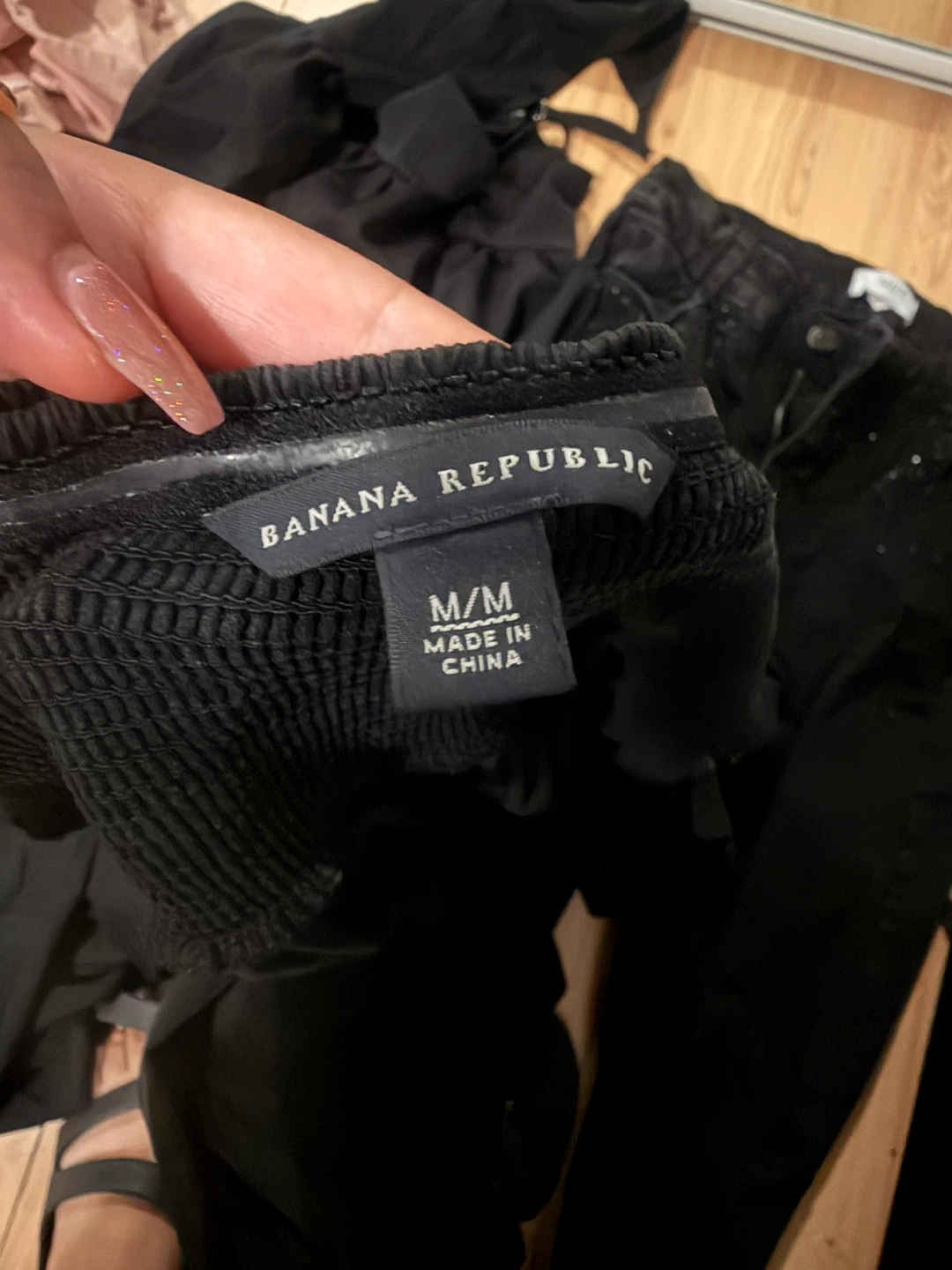 Banana Republic Black Smocked dress M/M