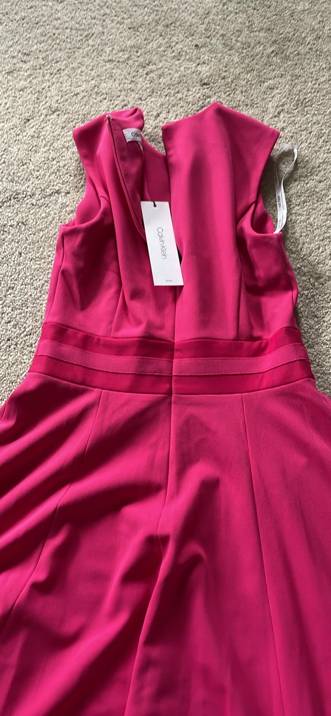 Calvin Klein Women's Pink Sleeveless Fit & Flare Dress