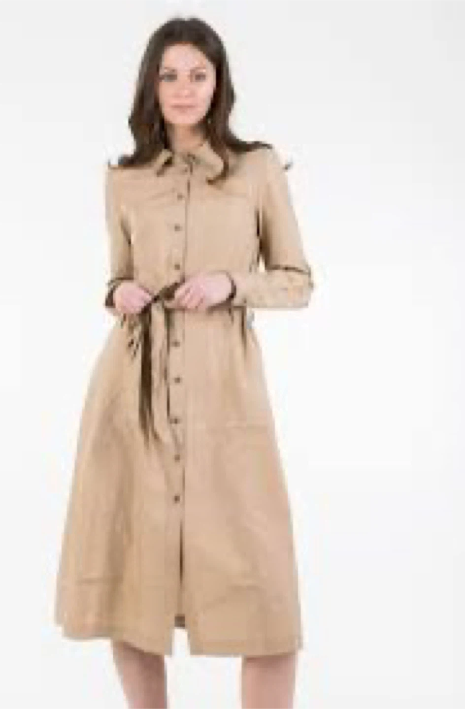 Tommy tan button-up shirtdress