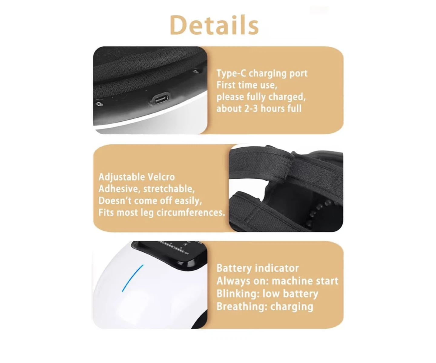 Adjustable Knee Massager with Heat - photo 3