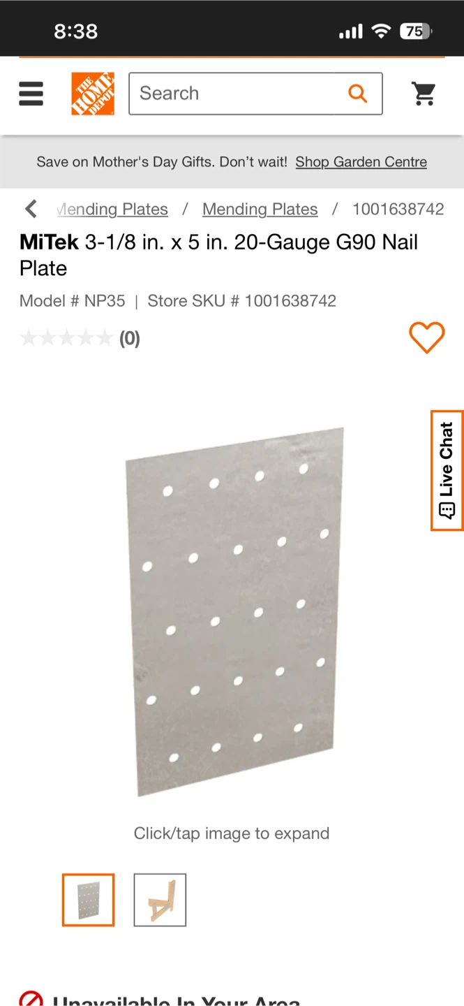 MiTek NP35 Nail Plates - 20 Gauge Steel, Galvanized - photo 2