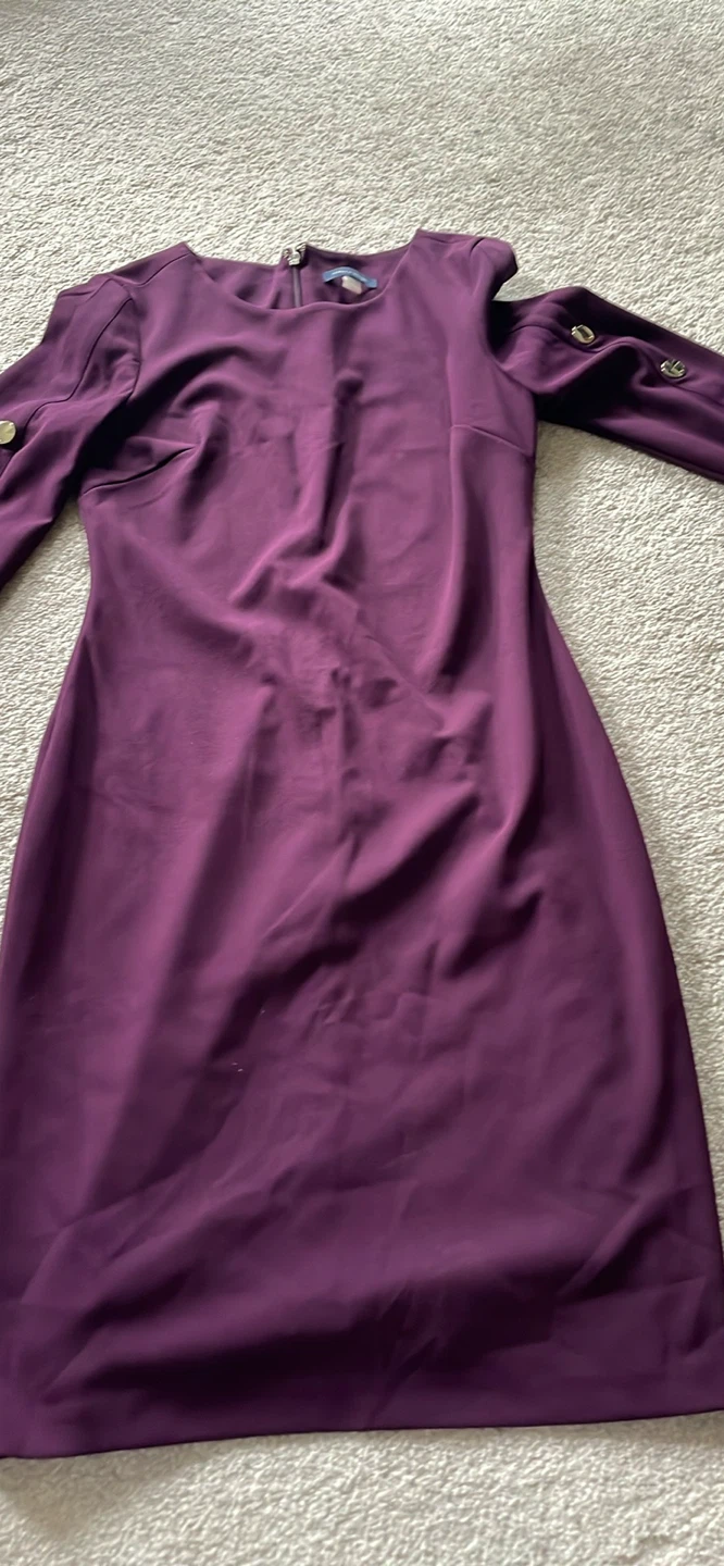 Purple Dress with Gold Button Detail - Size Medium - photo 2