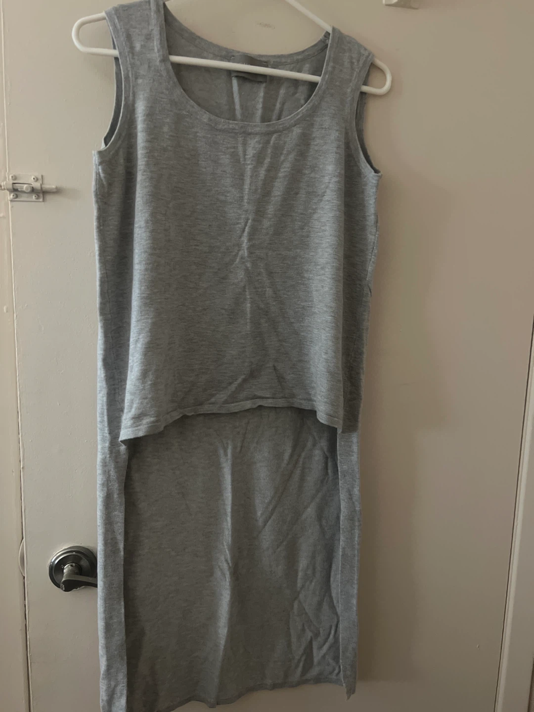 Grey Sleeveless High-Low Dress