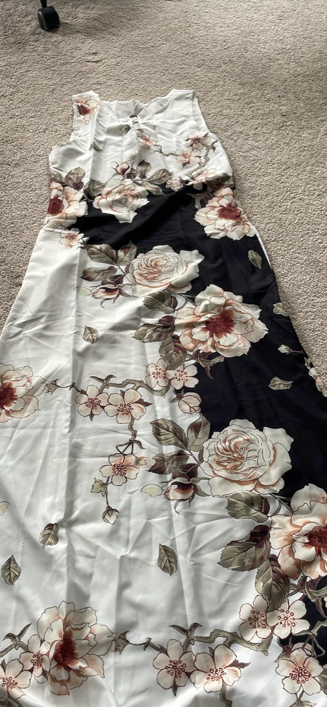 Floral Print Sleeveless Maxi Dress