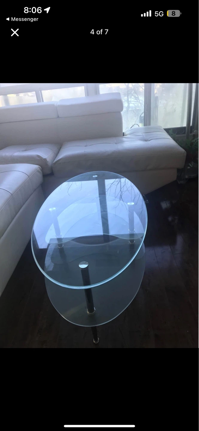 Oval Glass Coffee Table