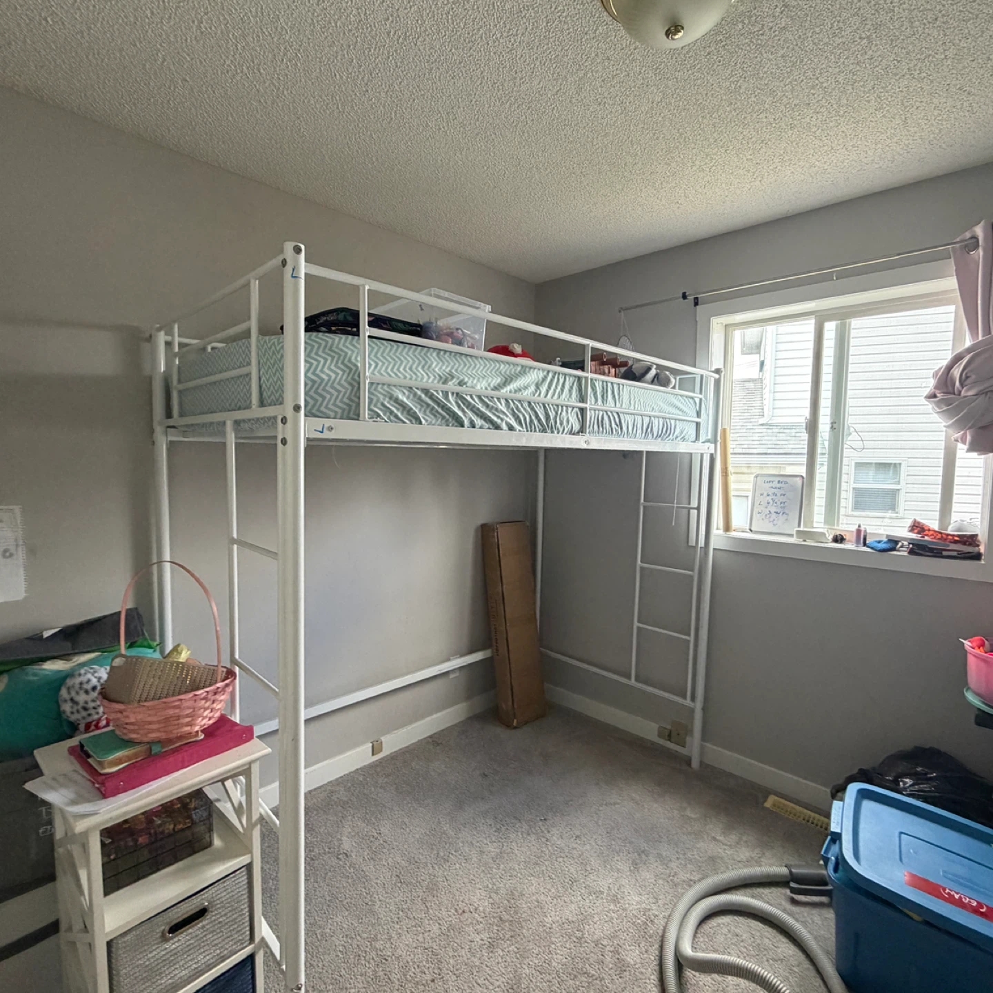 White Metal Loft Bed Frame - photo 3