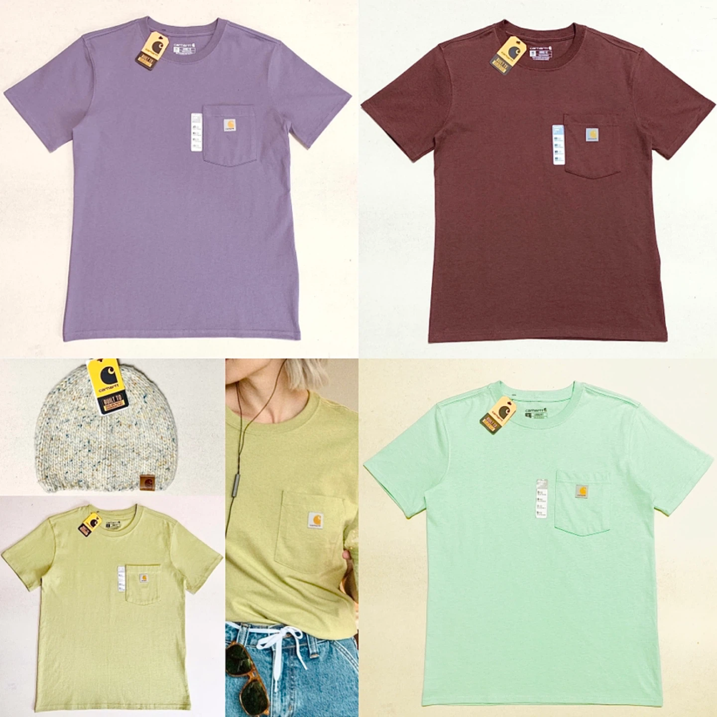 Carhartt Womens/Girls Pocket T-Shirt or Knit Beanie Hat  NEW