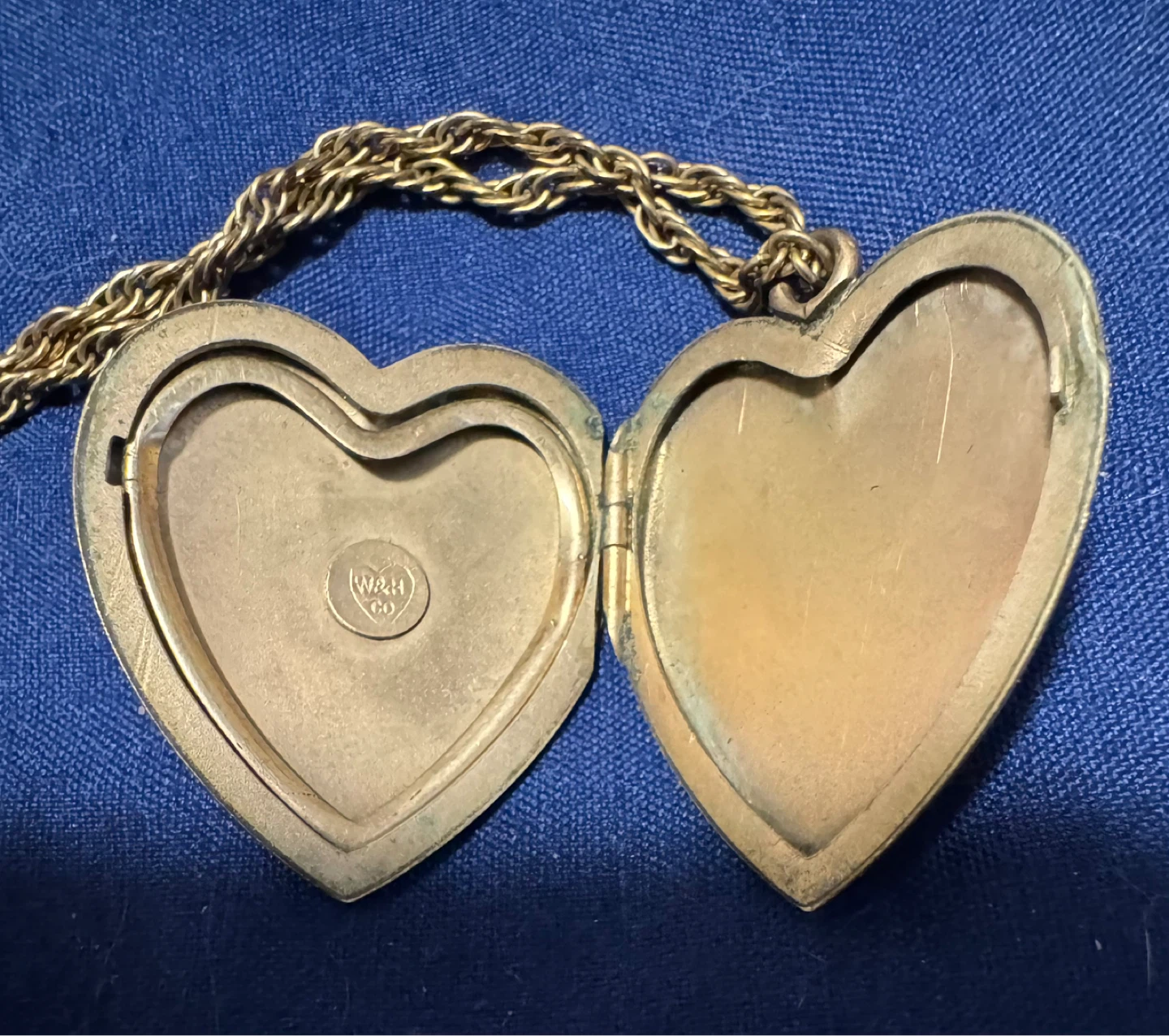 Vintage W&H Co. Heart Locket Necklace