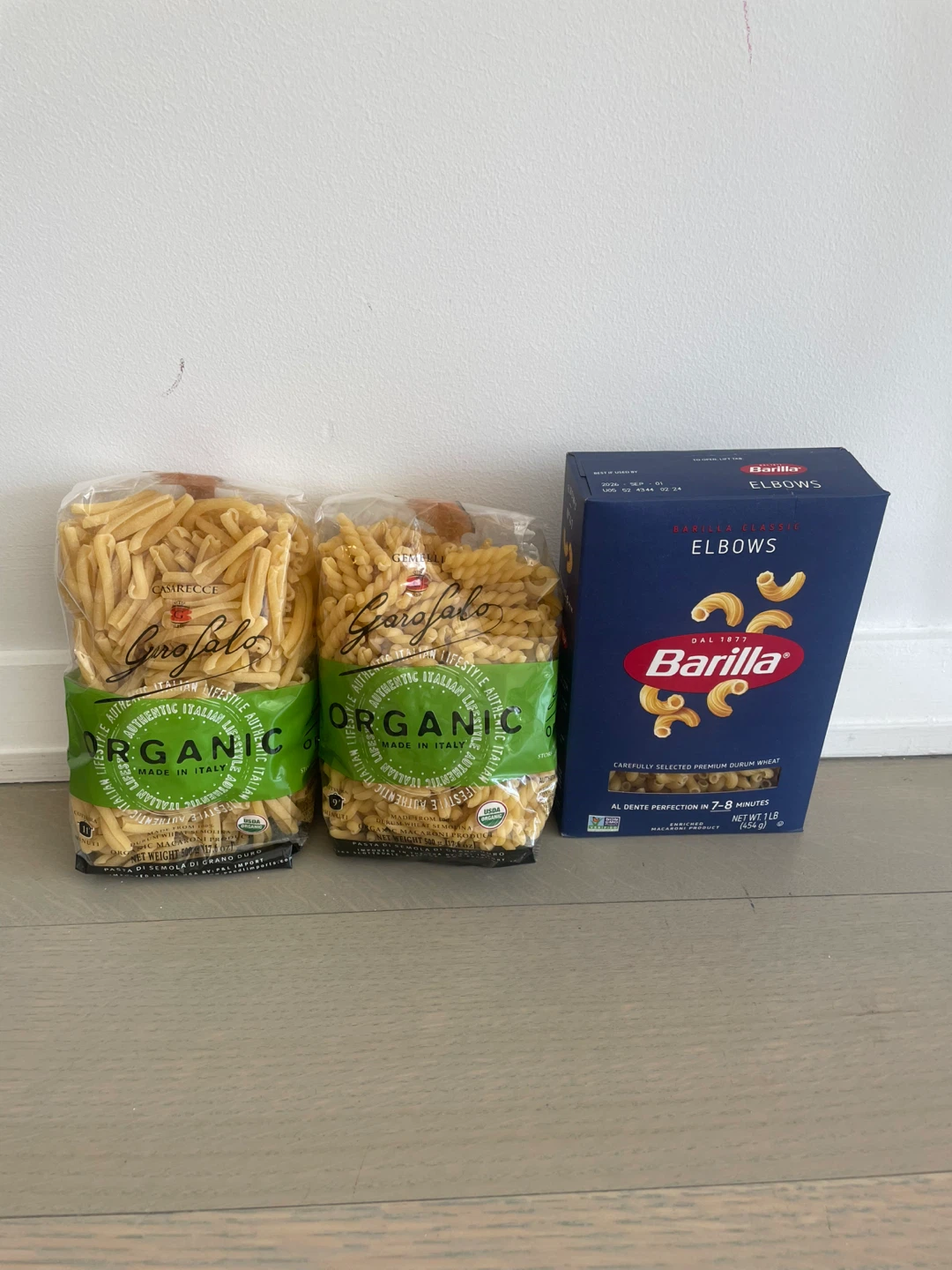 Garofalo Organic Casarecce & Gemelli Pasta, Barilla Elbows