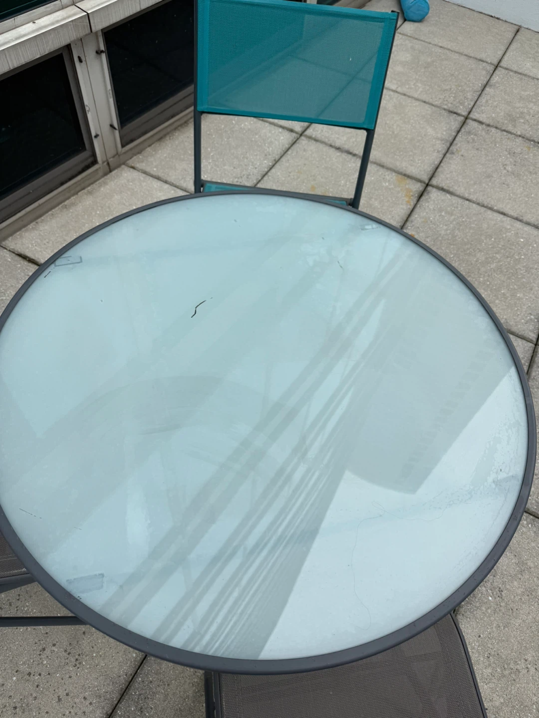 Round Glass Top Bistro Set with 3 Chairs - photo 2