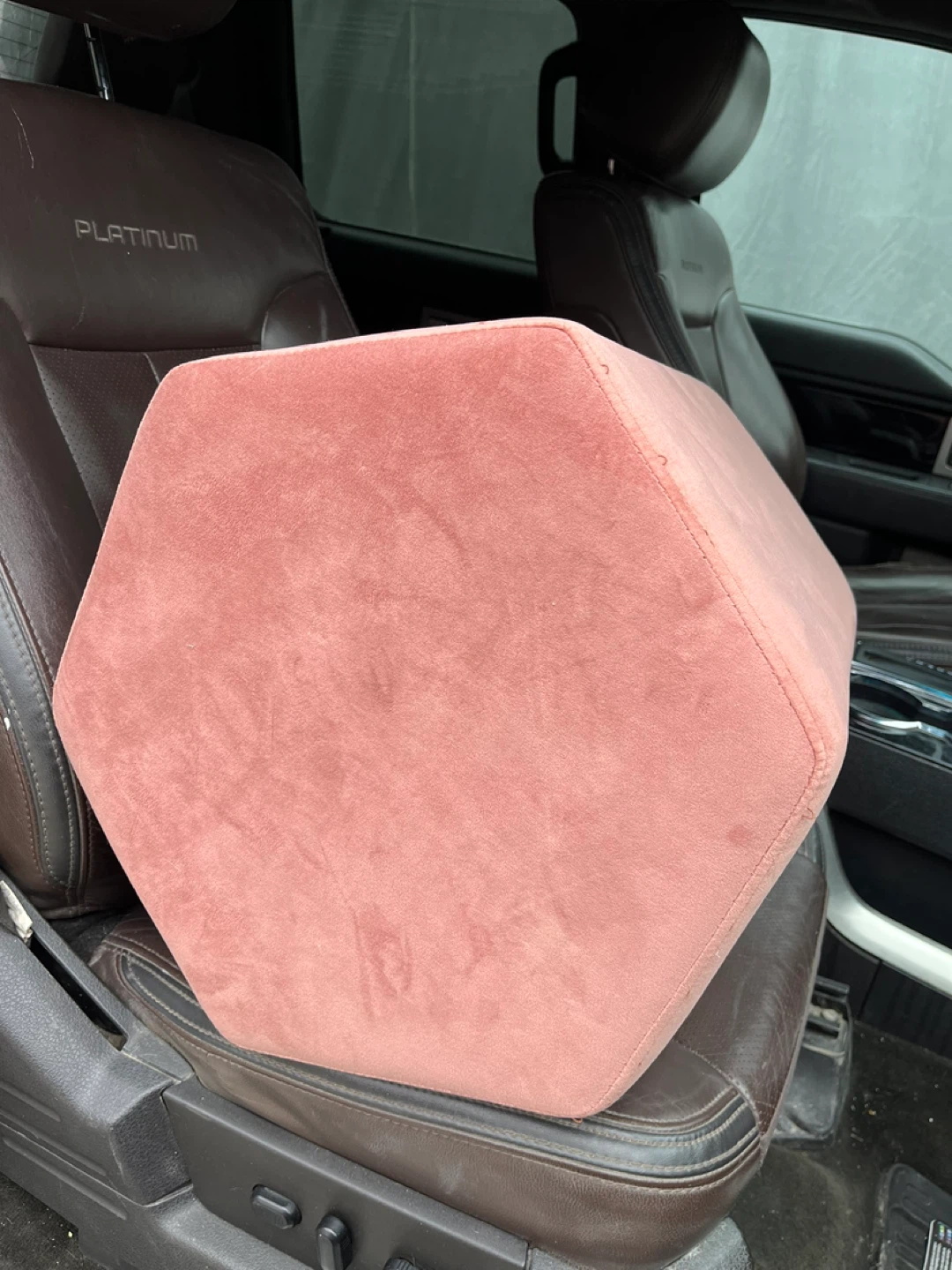Pink Velvet Hexagonal Ottoman - photo 4