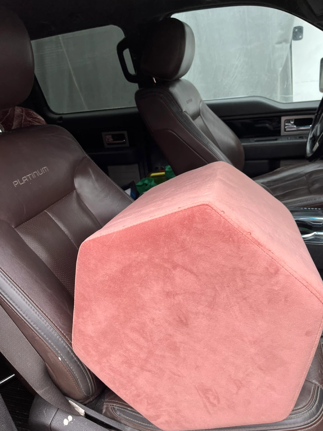 Pink Velvet Hexagonal Ottoman