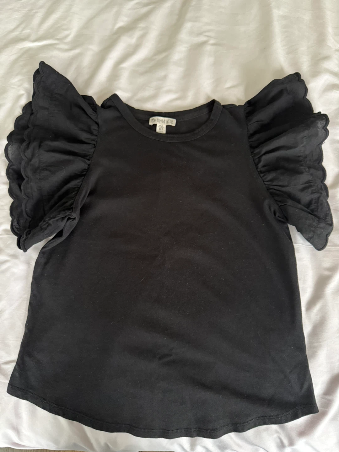 Eliane Rose Black Ruffle Sleeve T-Shirt