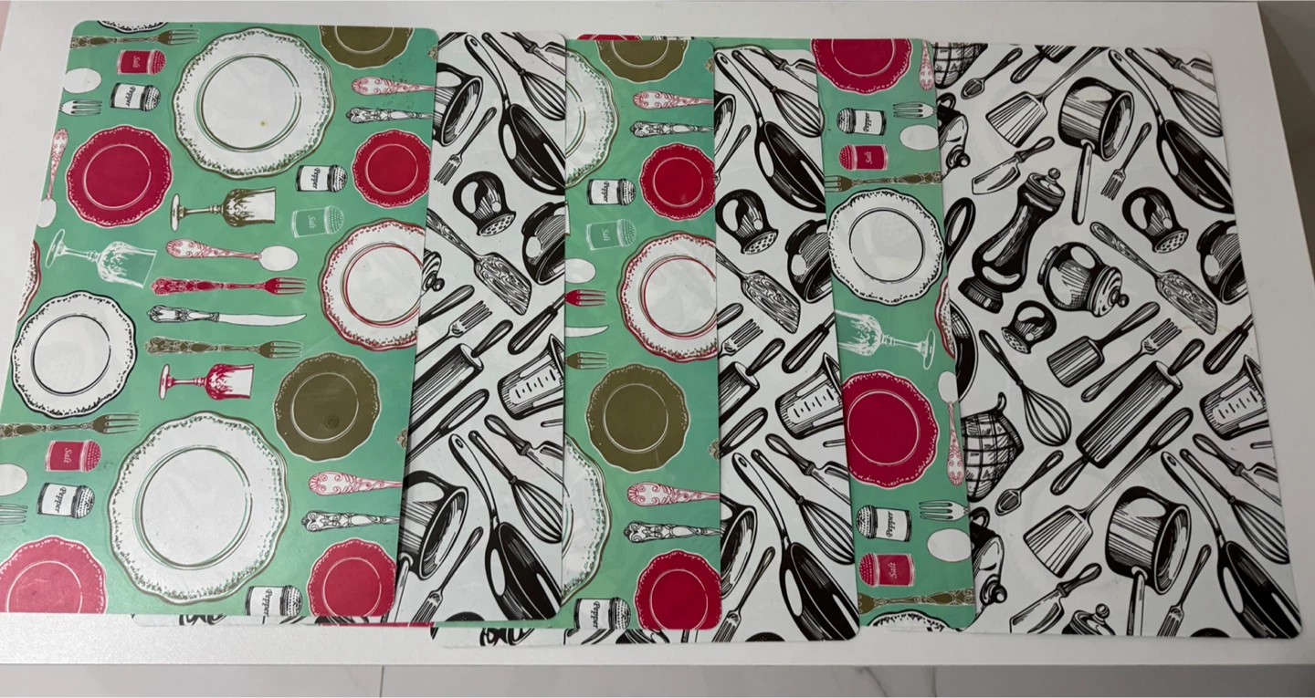 Set of 6 Kitchen Pattern Placemats