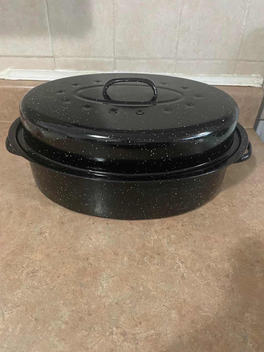 Black Roasting Pan with Lid