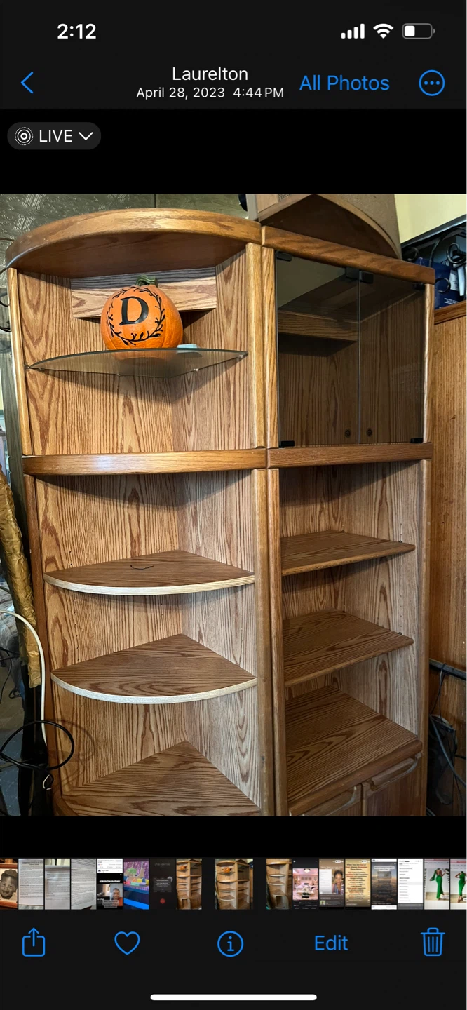 Wooden Corner Curio Cabinet with Glass Door - photo 2
