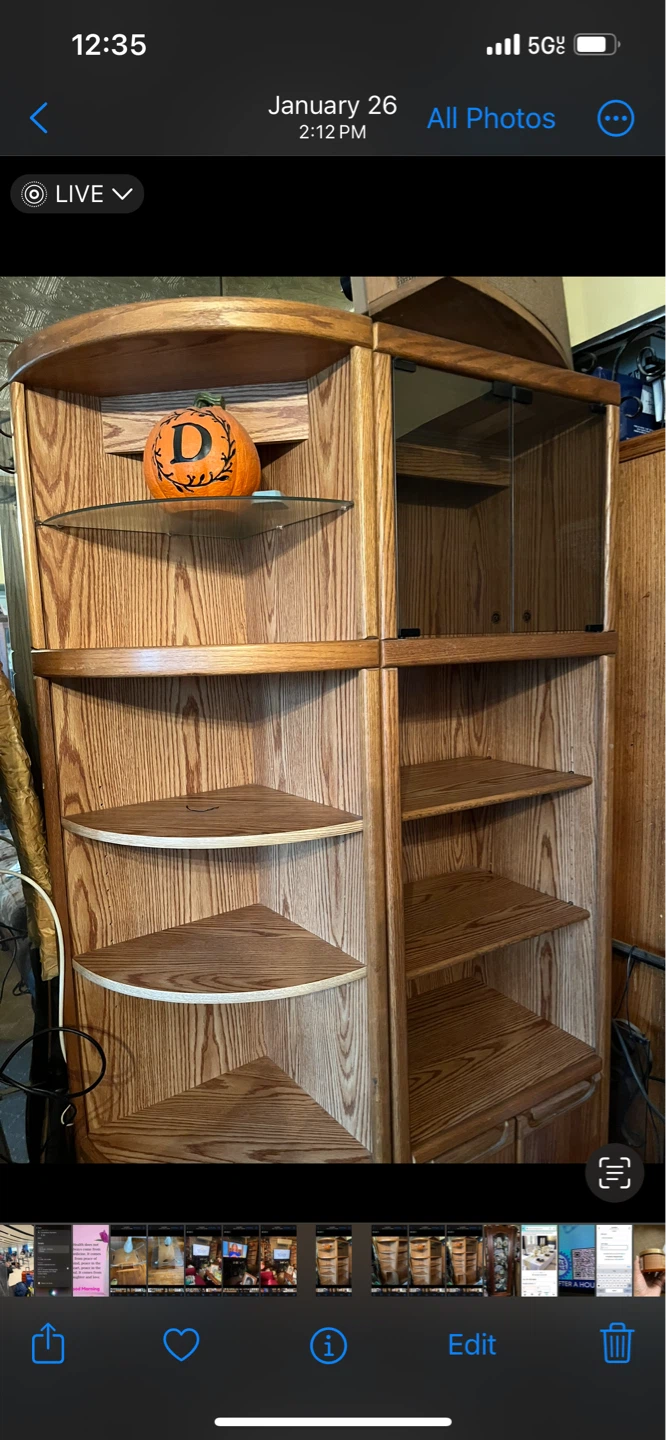 Wooden Corner Curio Cabinet with Glass Door - photo 5