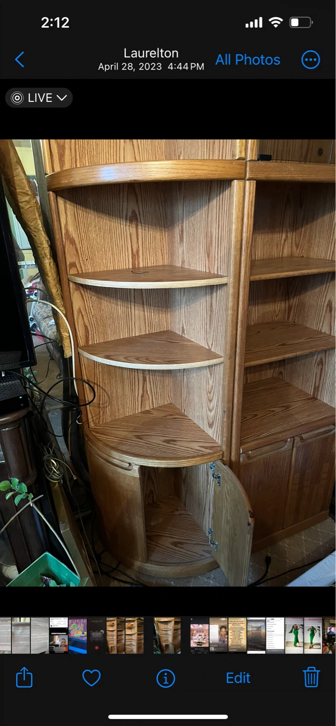Wooden Corner Curio Cabinet with Glass Door