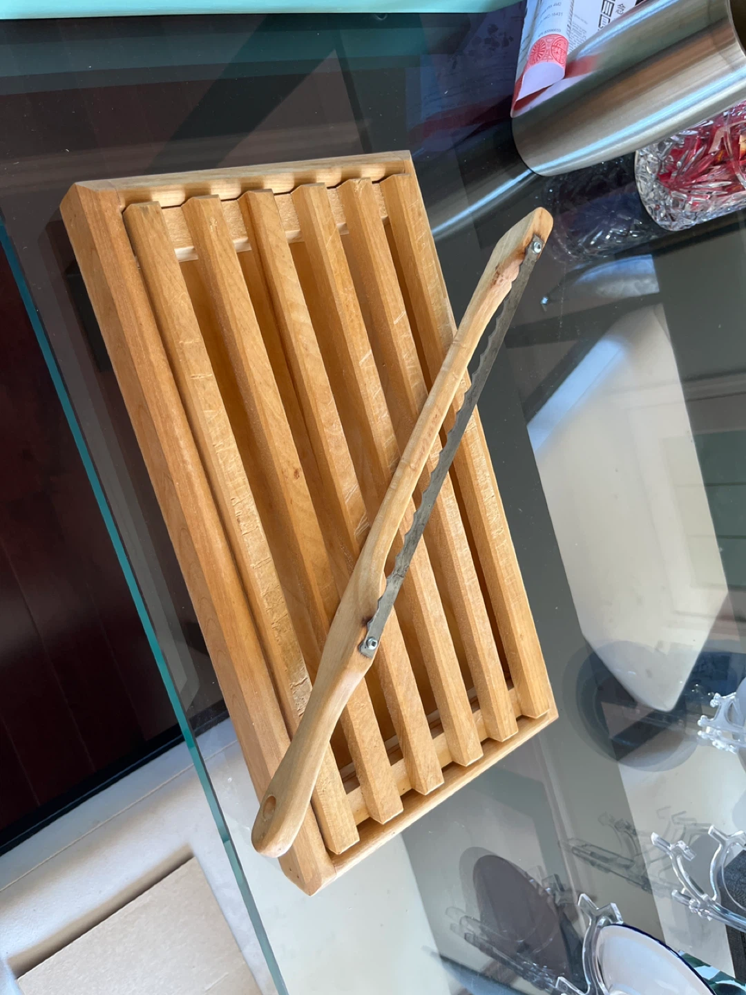 Wooden Bread Slicer with Knife - photo 2