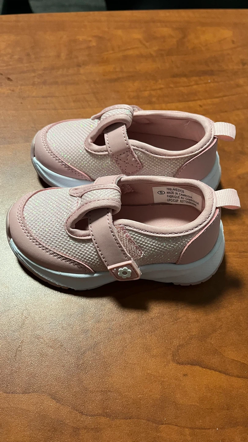 Pink Glitter Mesh Toddler Shoes Size 5 - photo 2