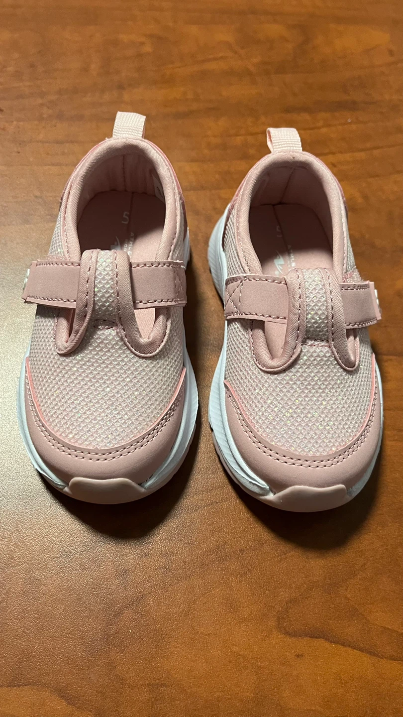 Pink Glitter Mesh Toddler Shoes Size 5