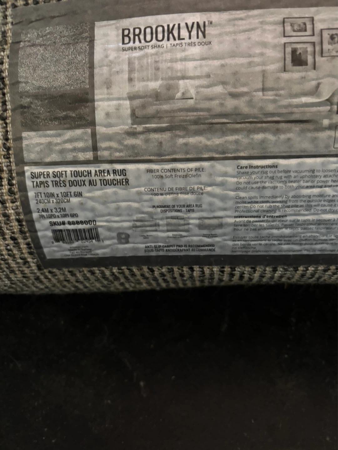 Brooklyn Super Soft Shag Area Rug - 7ft 10in x 10ft 6in - photo 2