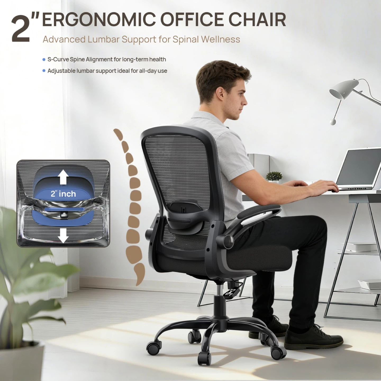 Ergonomic Desk Chair with Adjustable Lumbar Support - photo 4