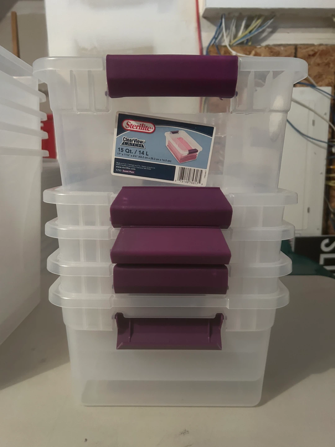 Sterilite ClearView Latch Storage Bins - 15 Qt