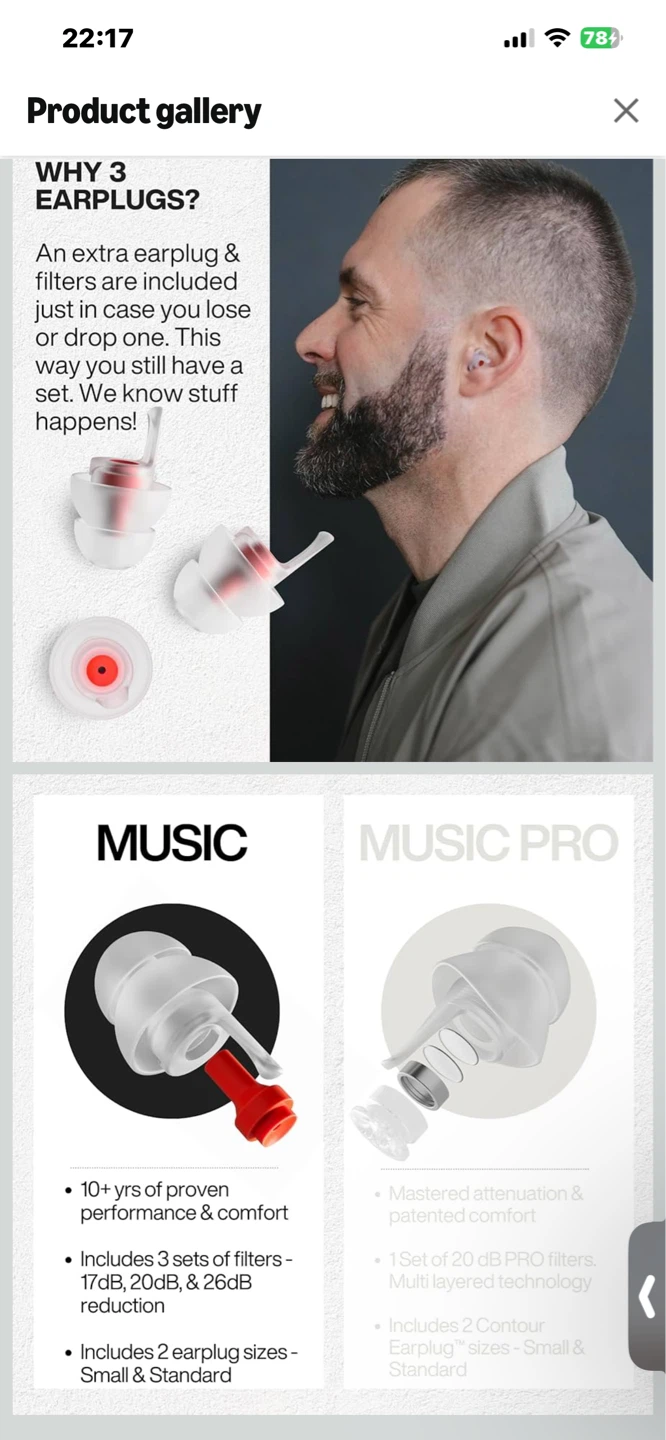 Earpiece Music Professional Earplugs with Case - photo 4