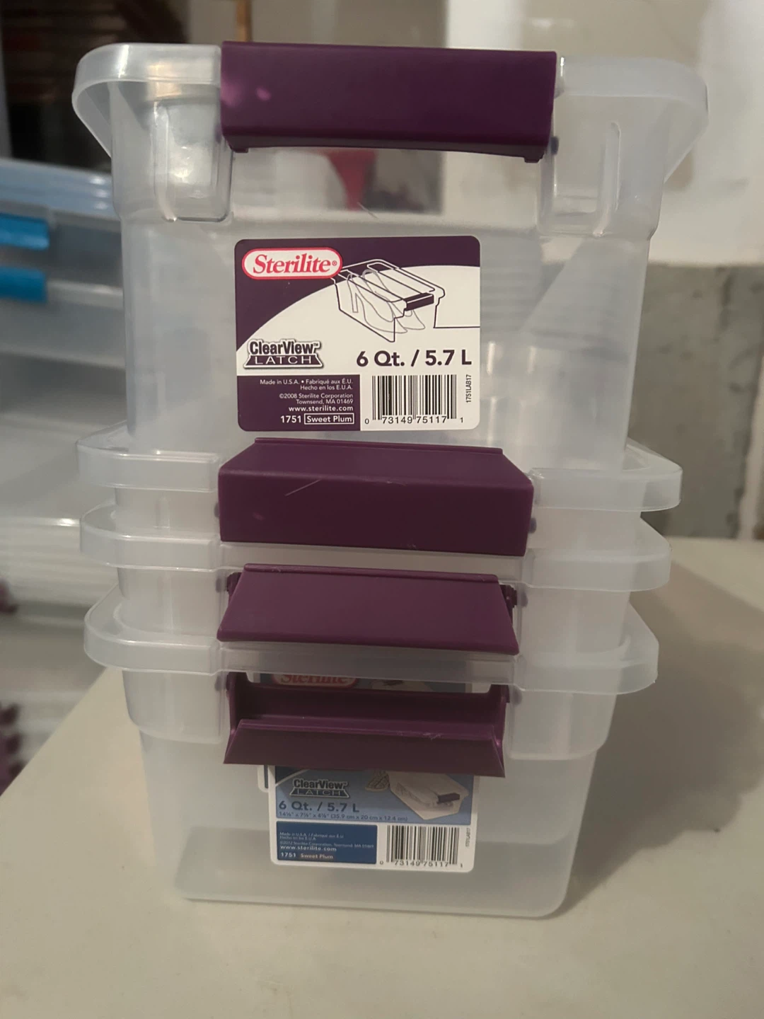 Sterilite ClearView Storage (6 Qt / 5.7 L) - Sweet Plum