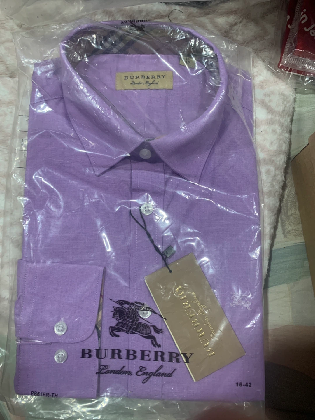 Burberry London England Dress Shirt - Lavender