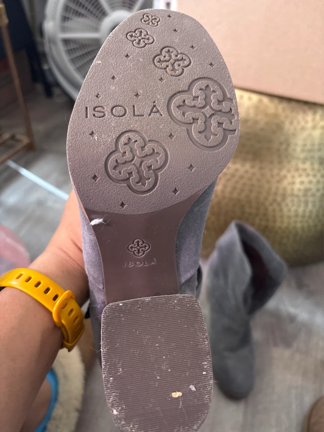 Isola Gray Suede Fold-Over Ankle Boots - photo 3