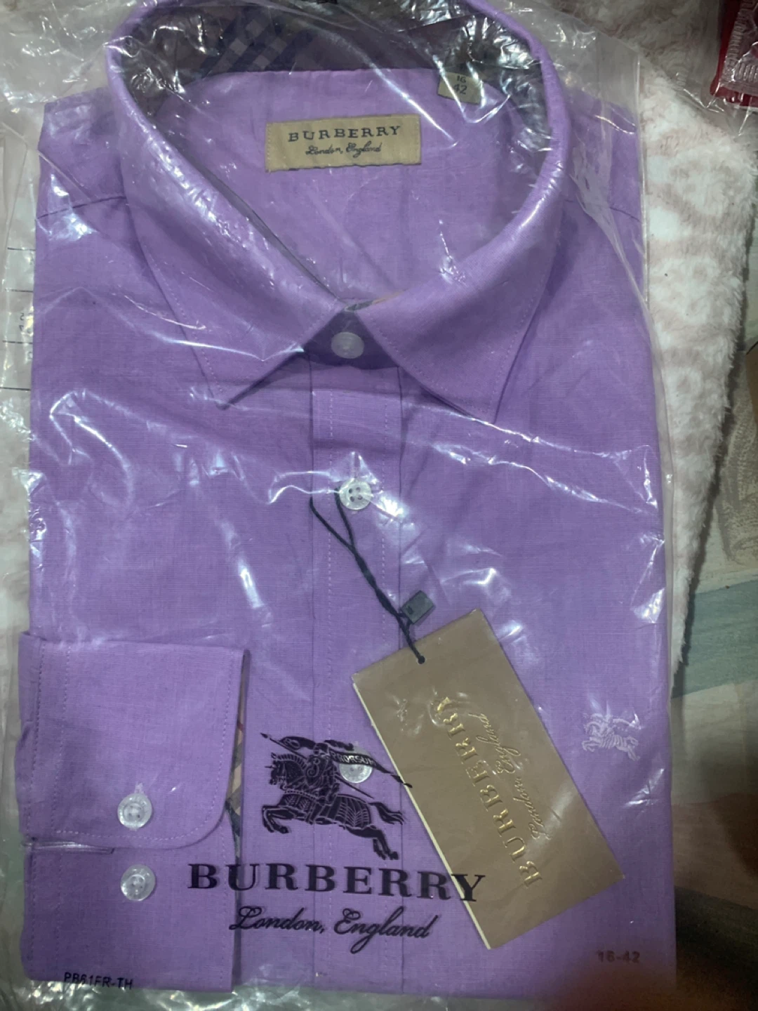 Burberry London England Dress Shirt - Lavender - photo 2