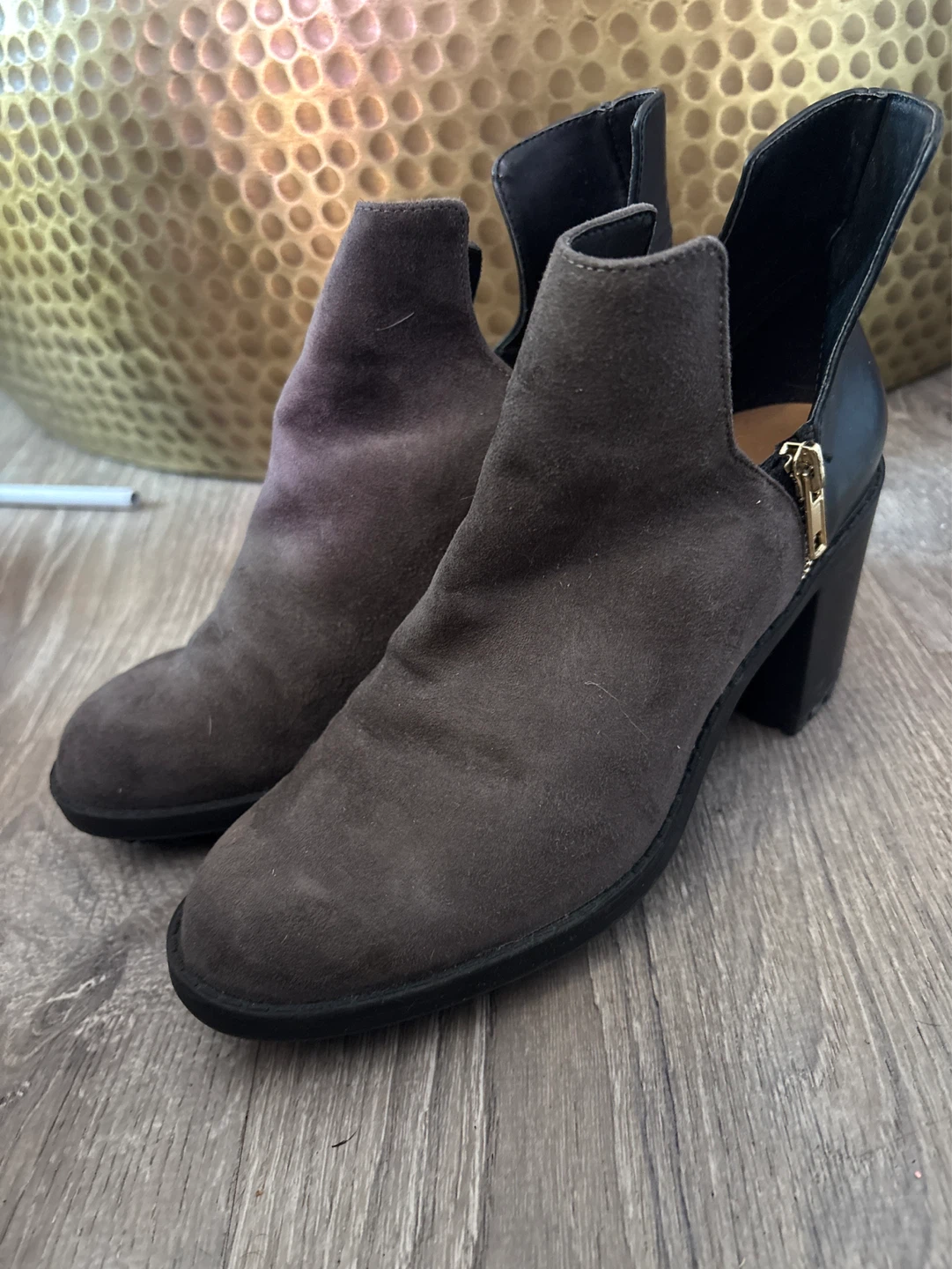Women's Suede Ankle Boots with Zipper