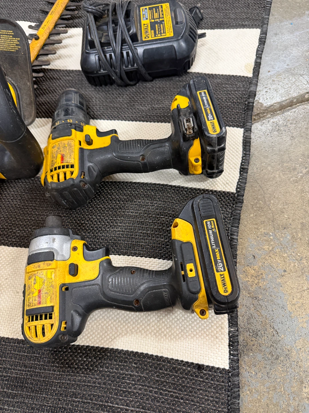 DeWalt Hedge Trimmer, Drill, and Impact Driver Set