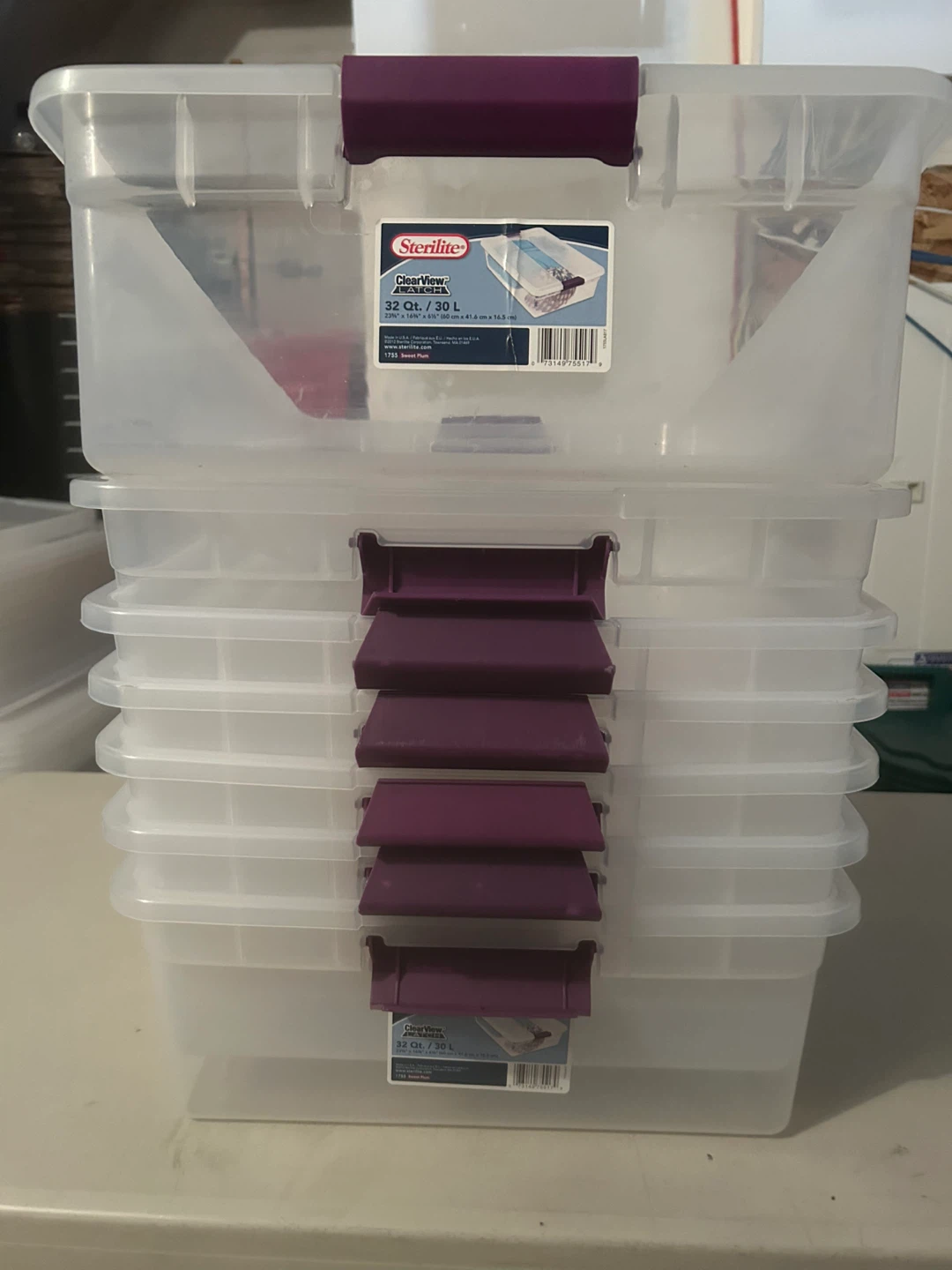 Sterilite ClearView 32 Qt. Storage Bins (Set of 5)