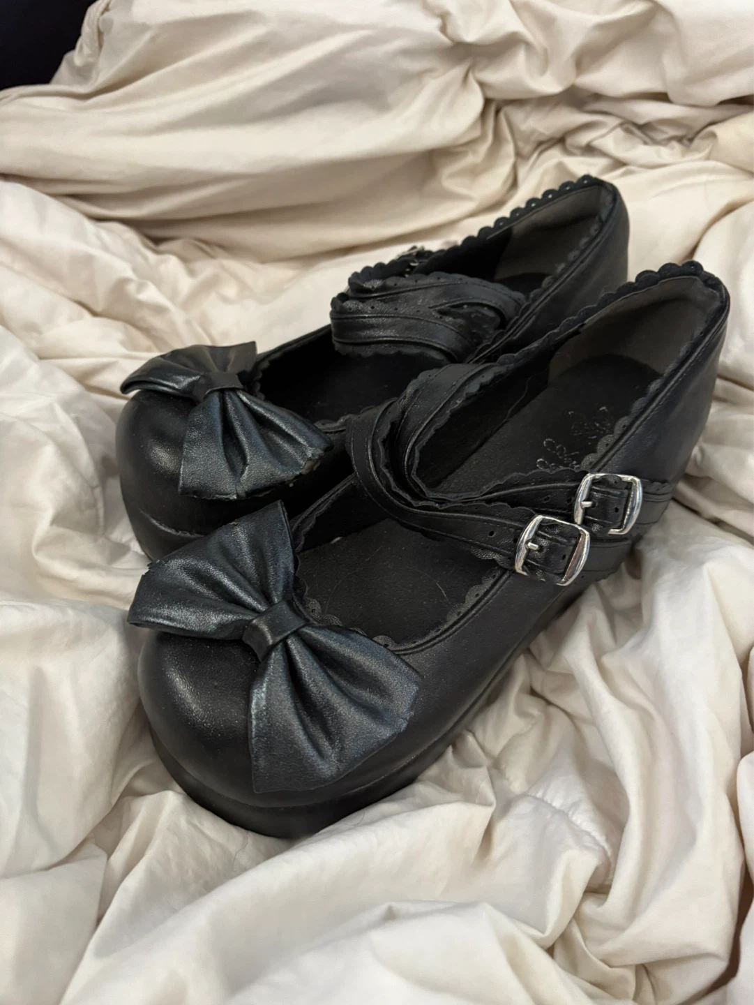 Angelic Black Mary Jane Shoes Size 36