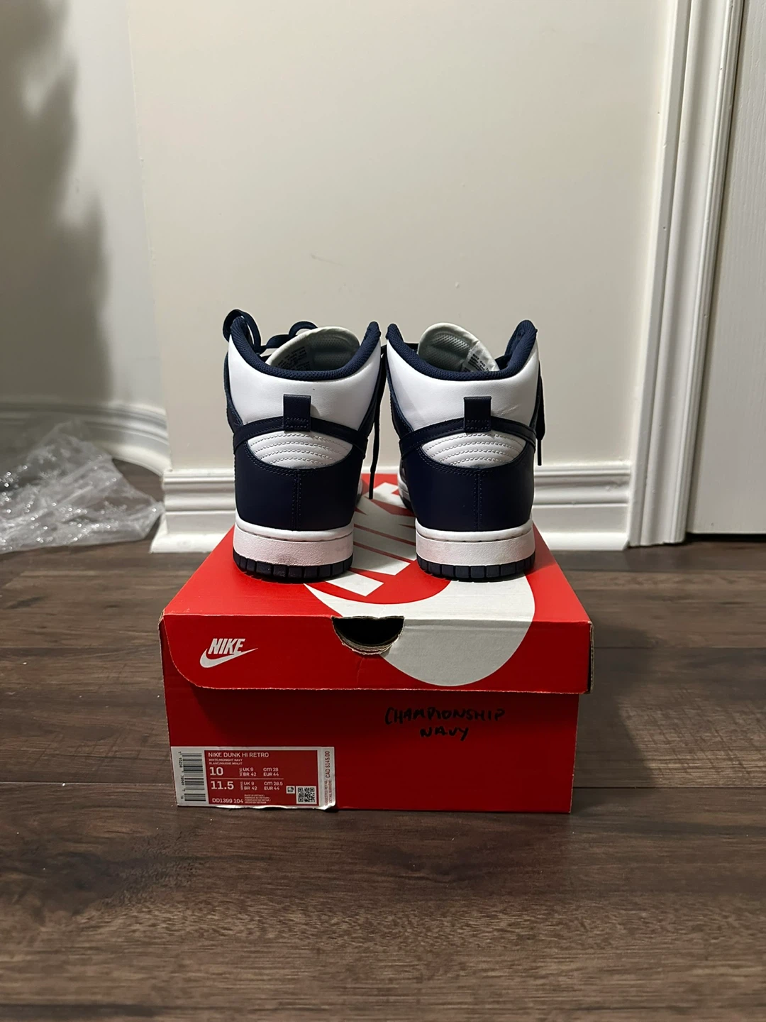 Nike Dunk High Retro Championship Navy US Men's 10 - photo 3