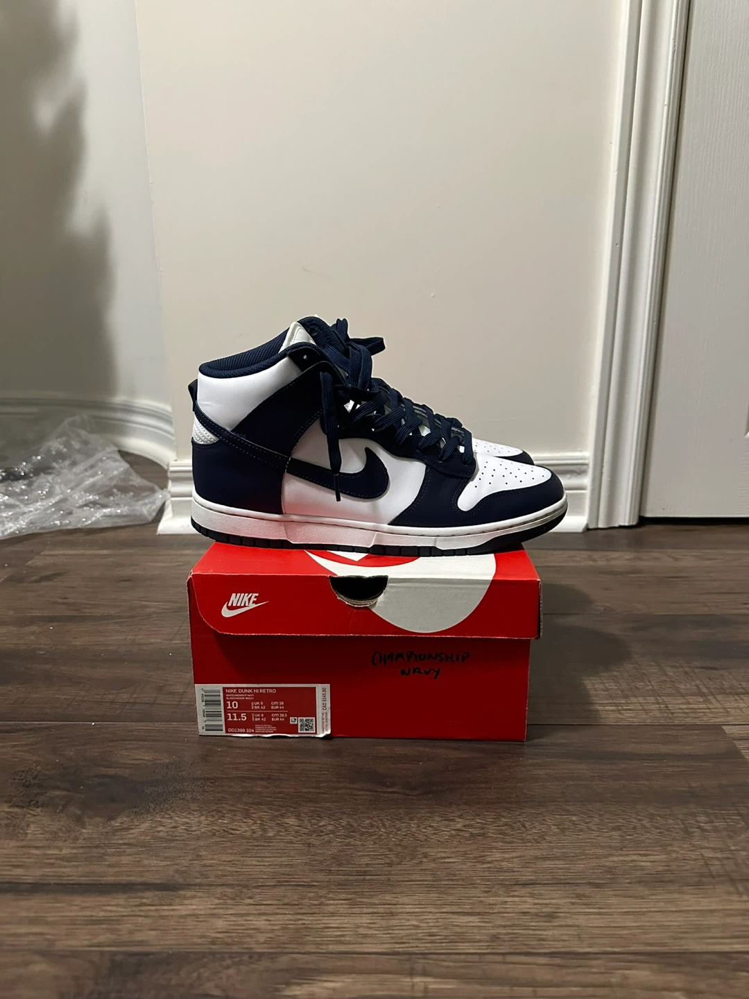 Nike Dunk High Retro Championship Navy US Men's 10 - photo 5