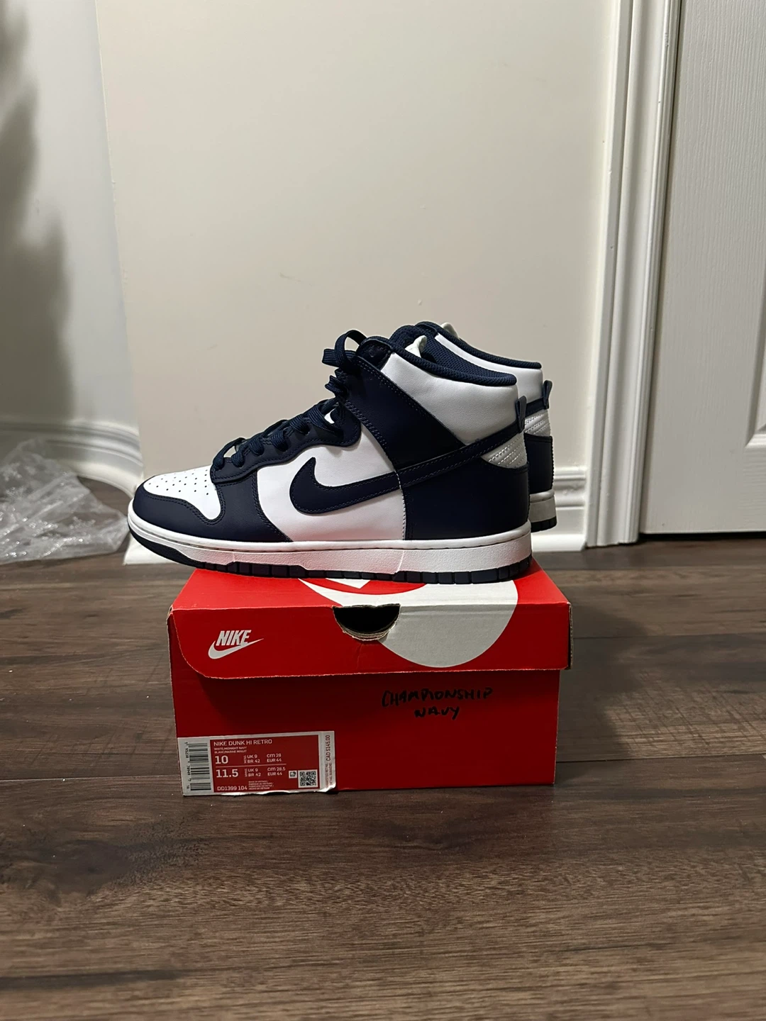 Nike Dunk High Retro Championship Navy US Men's 10 - photo 2