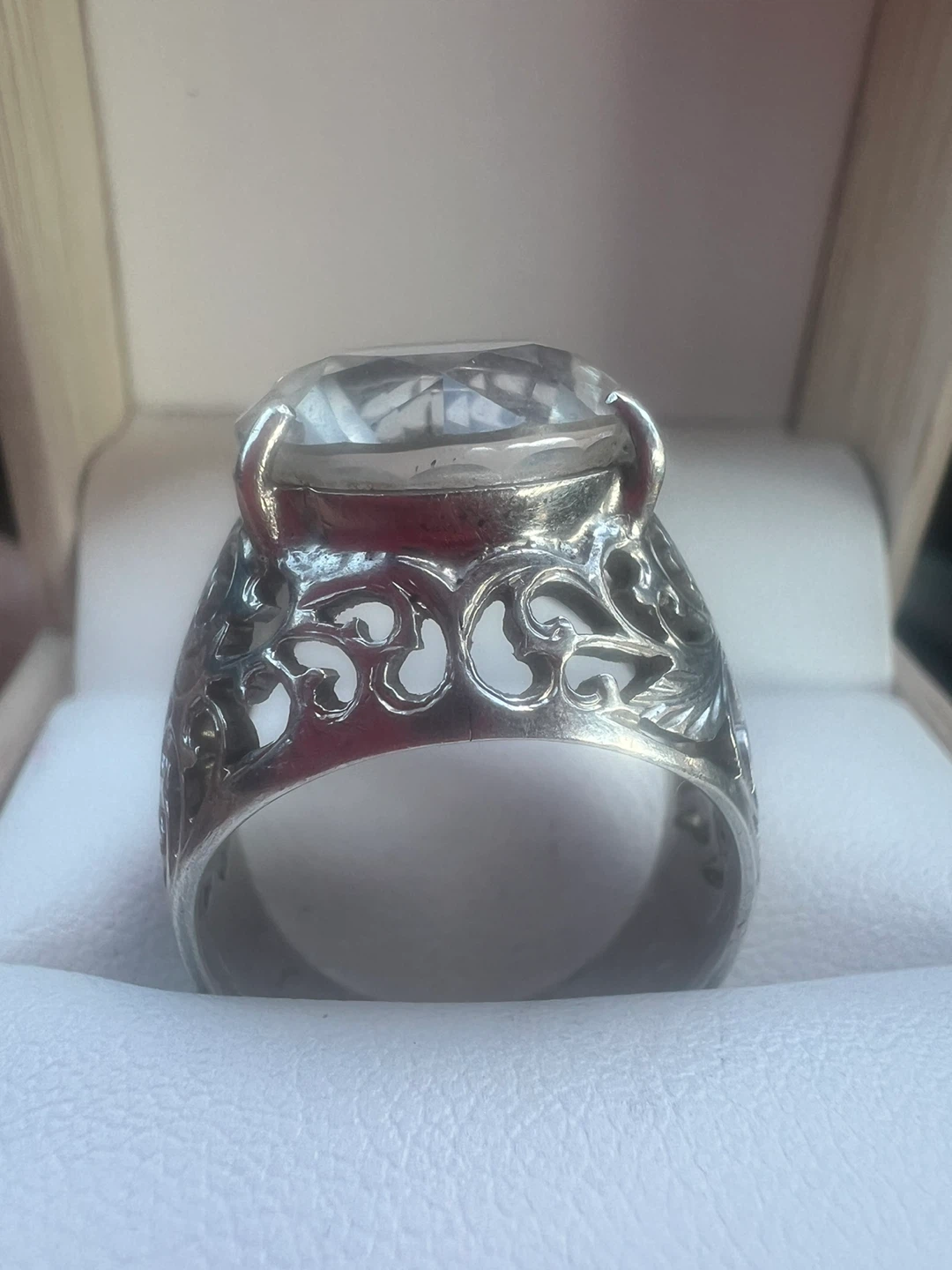 925 silver Large Stone Filigree Ring - photo 2