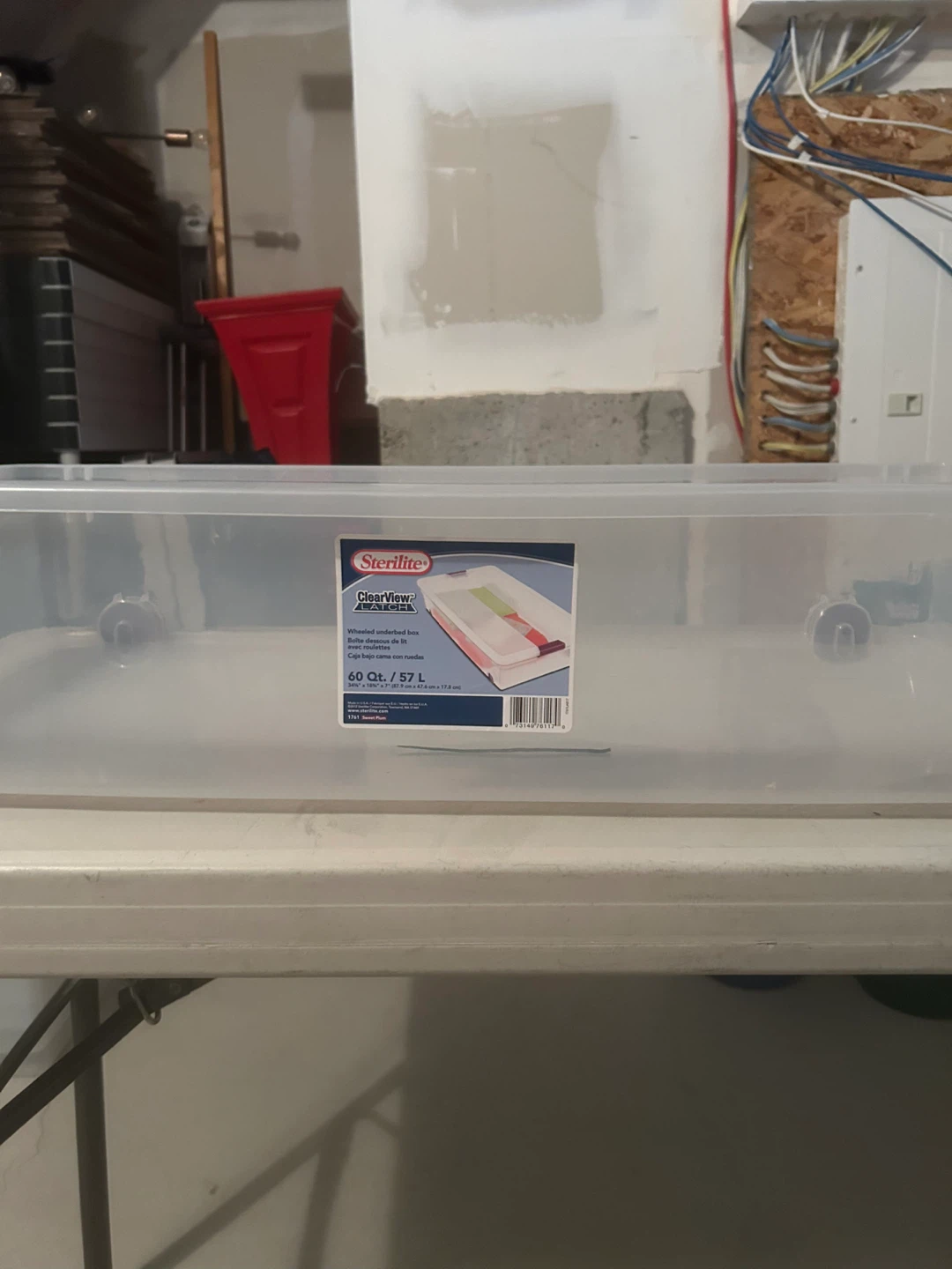 Sterilite ClearView LATCH 60 Qt. Wheeled Underbed Storage Box