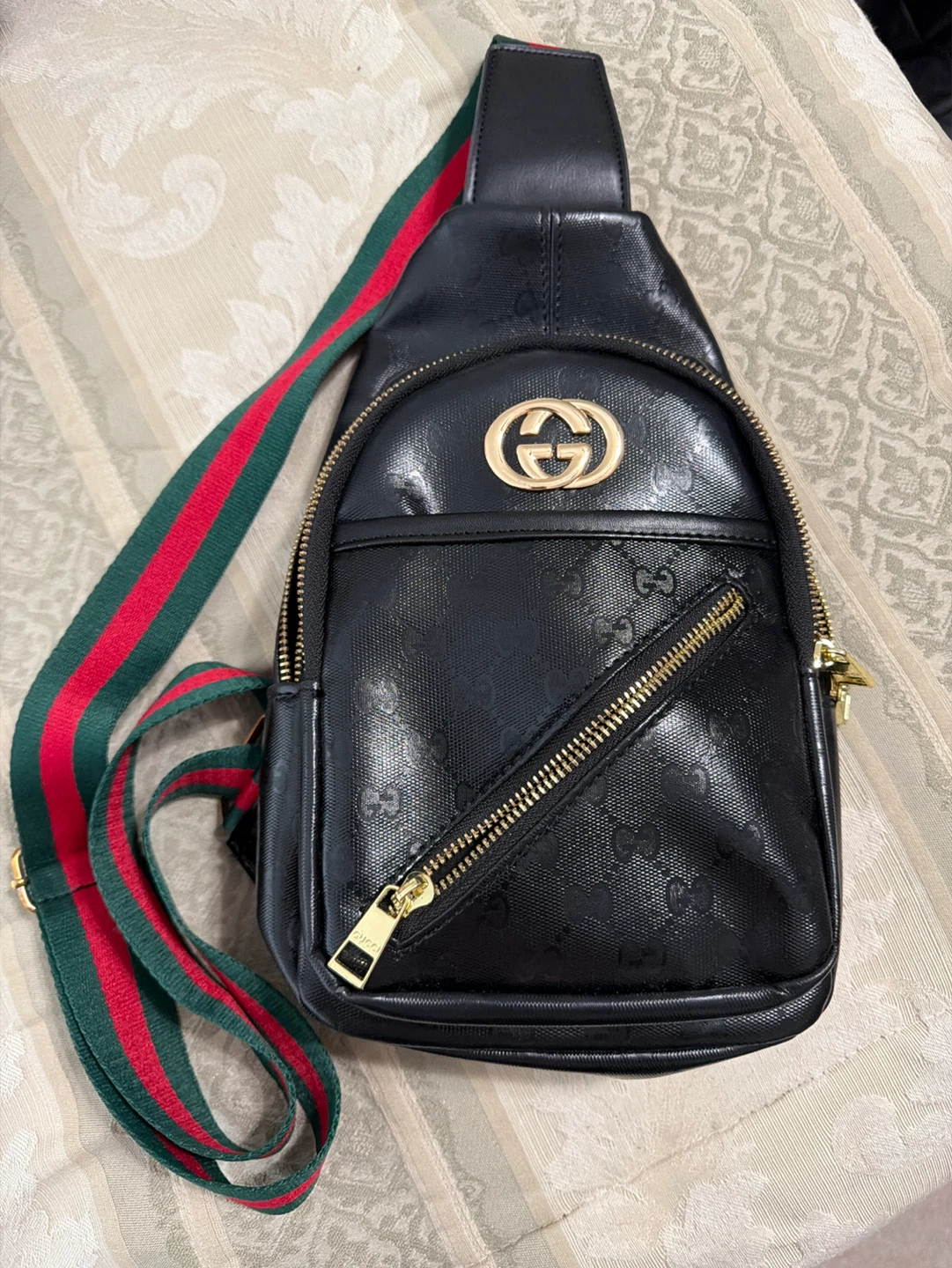 Gucci Black Monogram Sling Bag