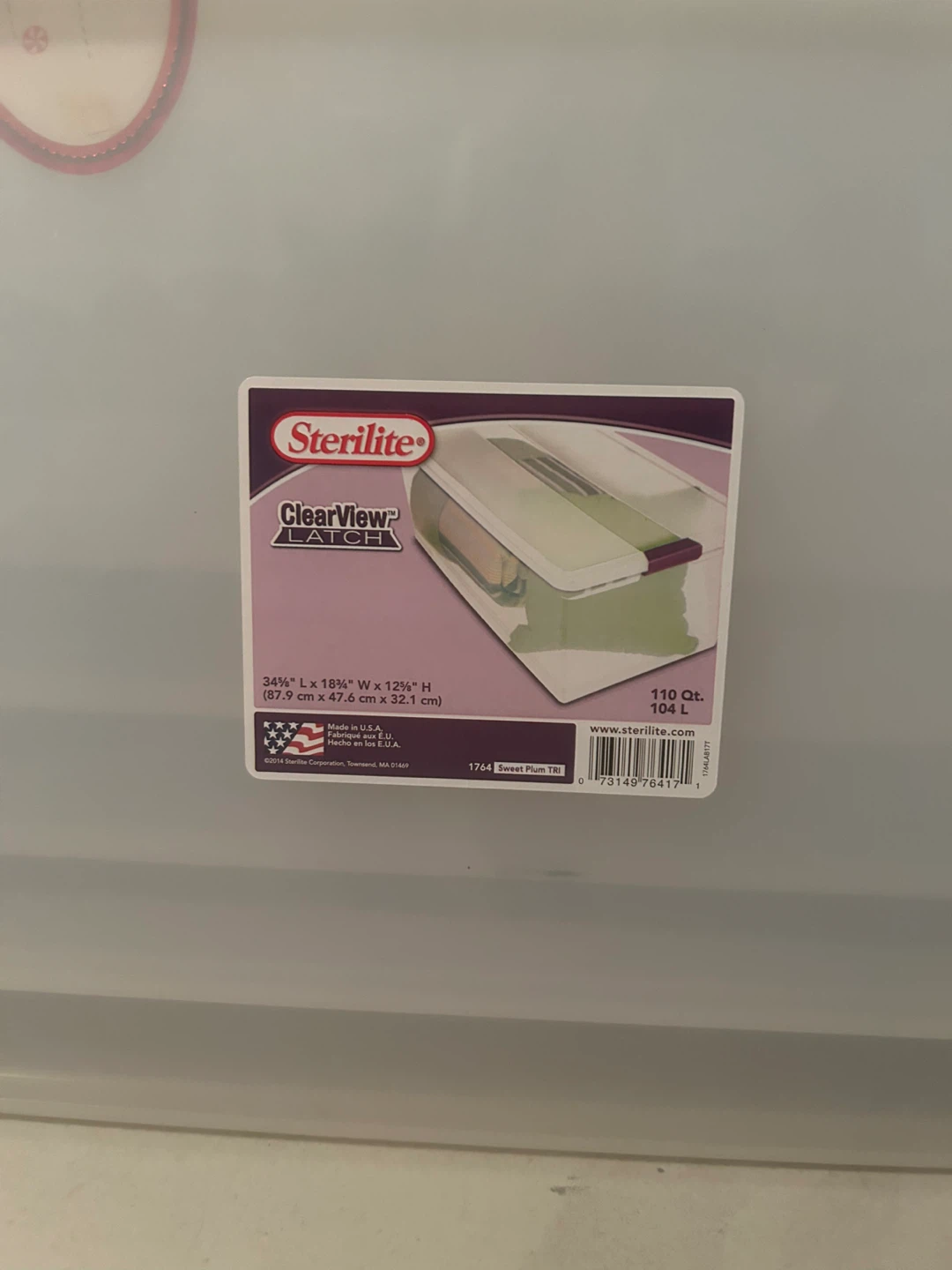 Sterilite ClearView Latch Storage Bin 110 Qt