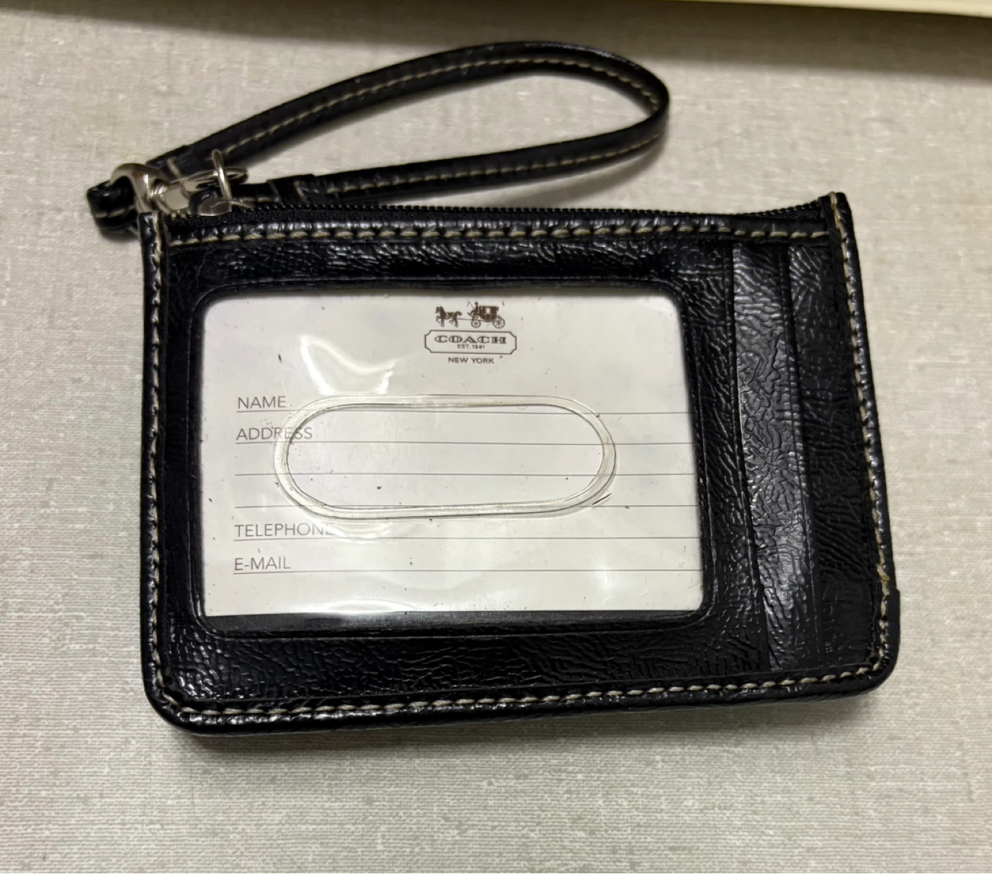 Coach Signature C Canvas Wristlet Card Holder w/ ID Window - photo 2