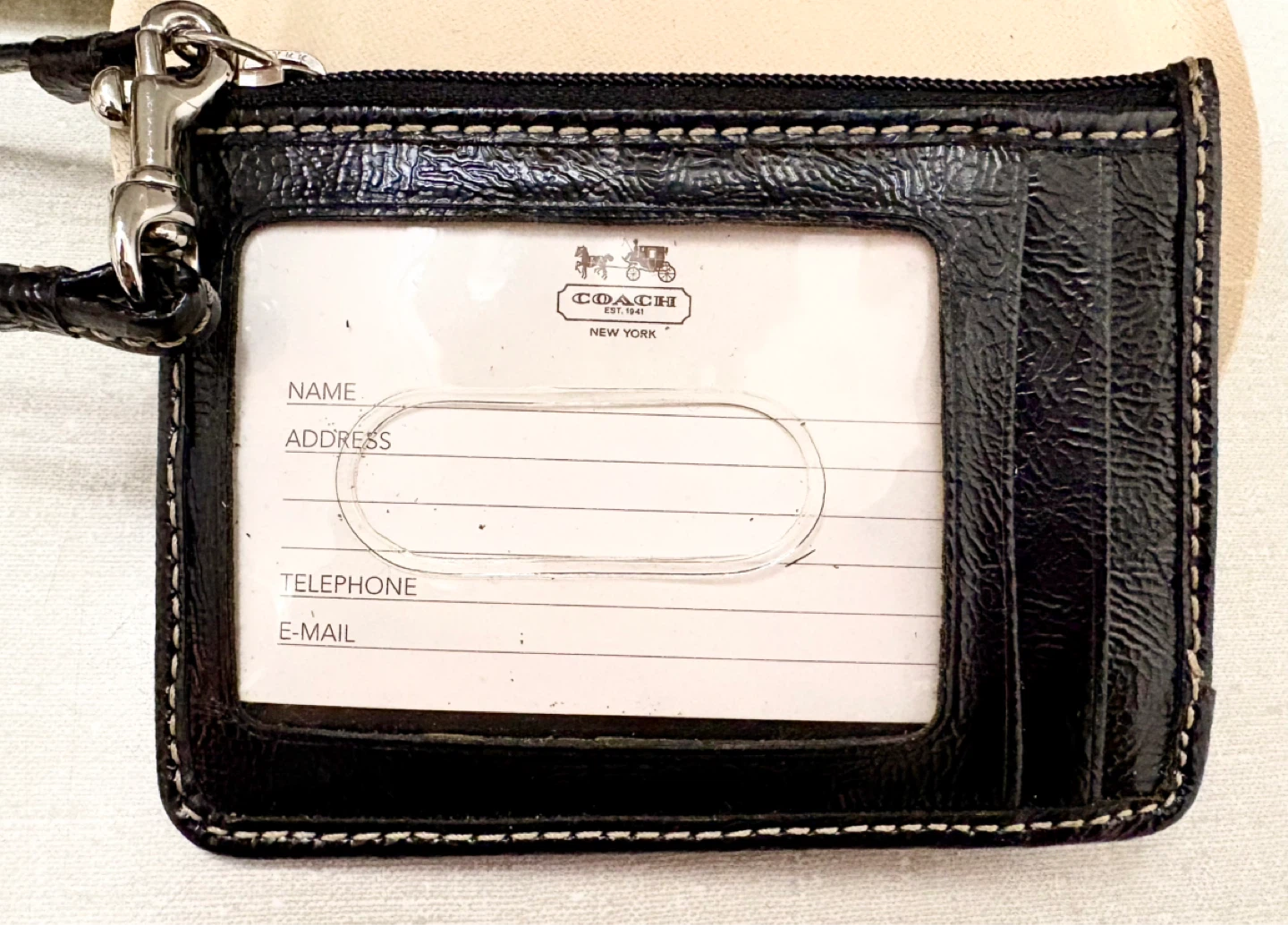Coach Signature C Canvas Wristlet Card Holder w/ ID Window